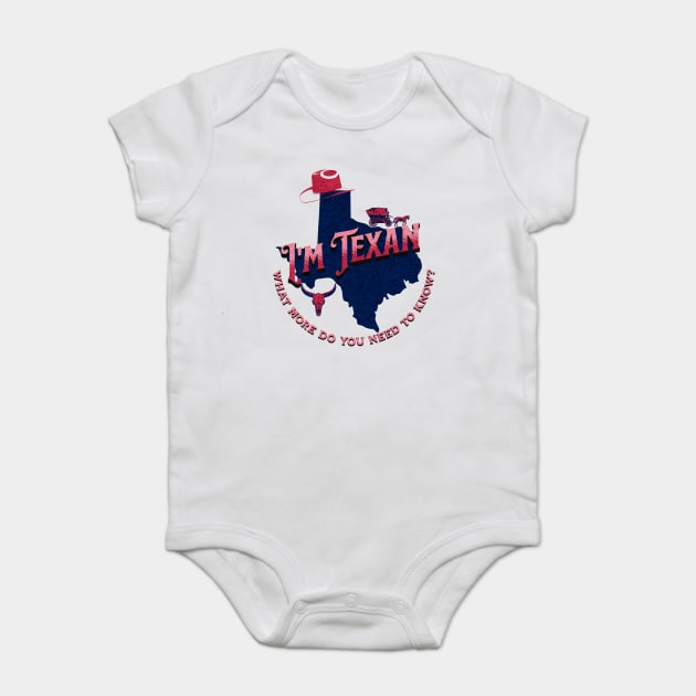 I'm Texan v1 Red/Grunge Baby Bodysuit by WarFX Designs